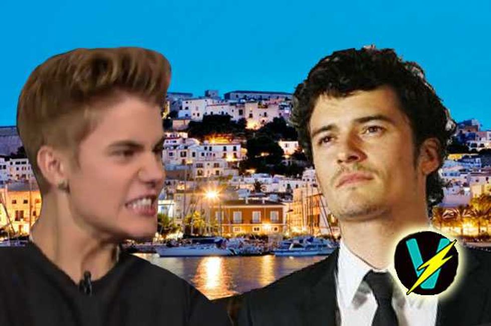 Watch Orlando Bloom And Justin Bieber Fight It Out In Ibiza