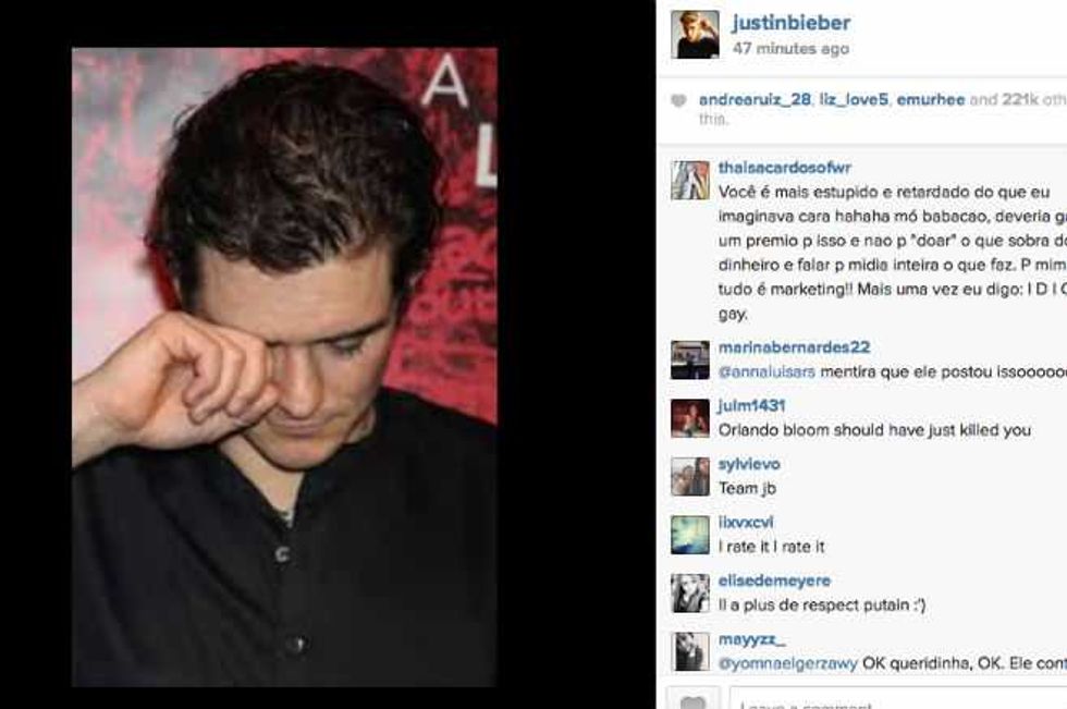 Justin Bieber Taunts Orlando Bloom With Instagram Pic, Is Complete Douchebag