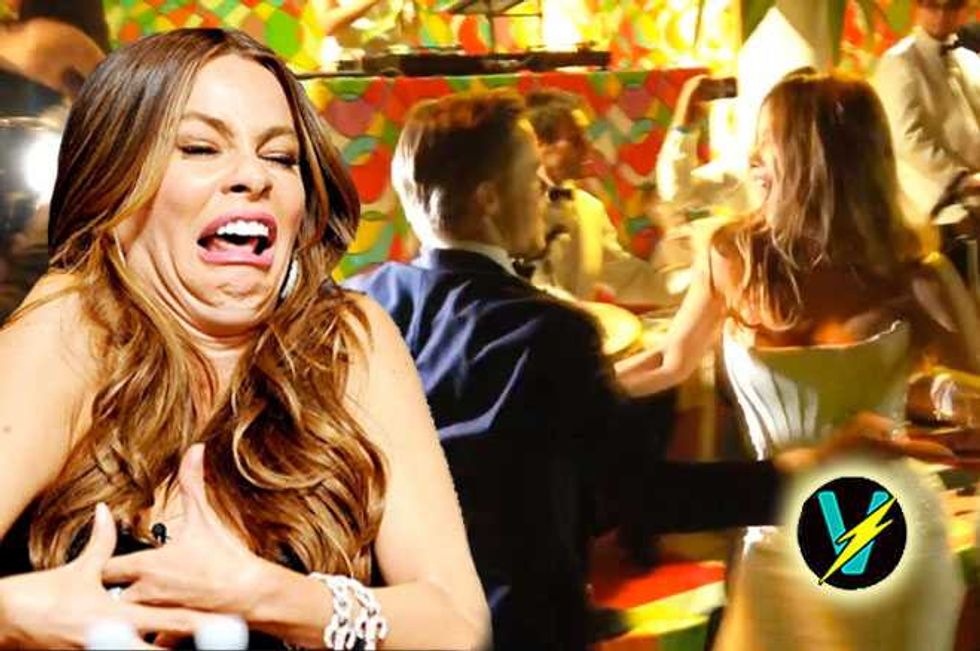Sofia Vergara Suffers Nip Slip While Dancing With Derek Hough At Emmy Party!