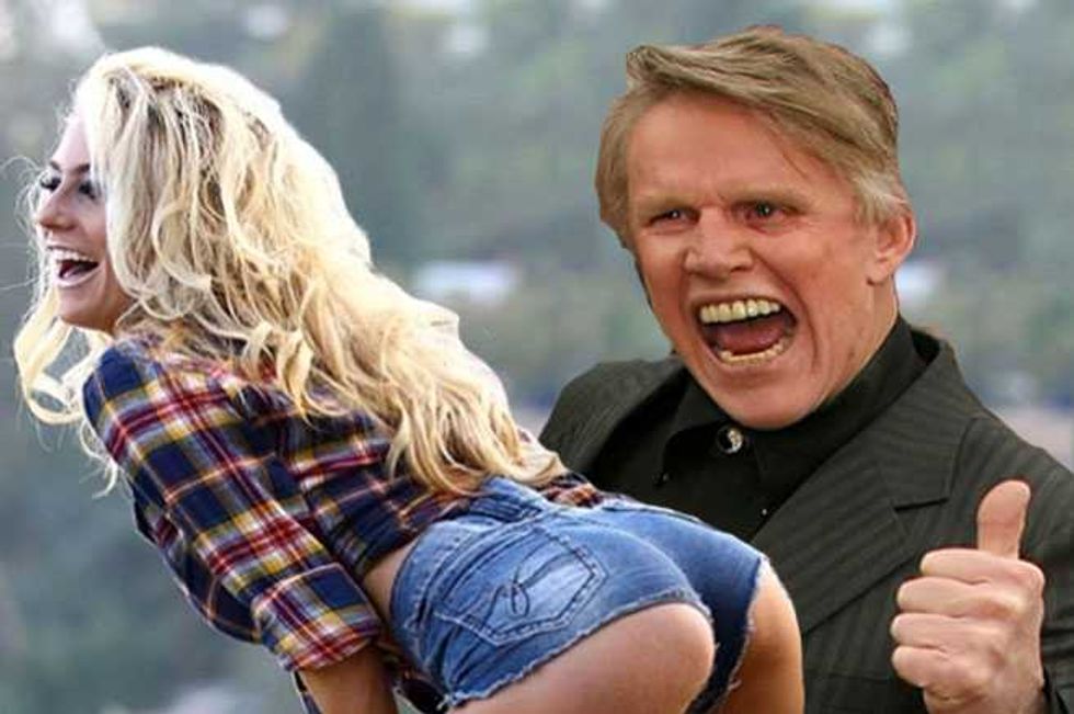 Gary Busey Hits On Courtney Stodden, Slaps Her Cock Blocking Mom In The Face