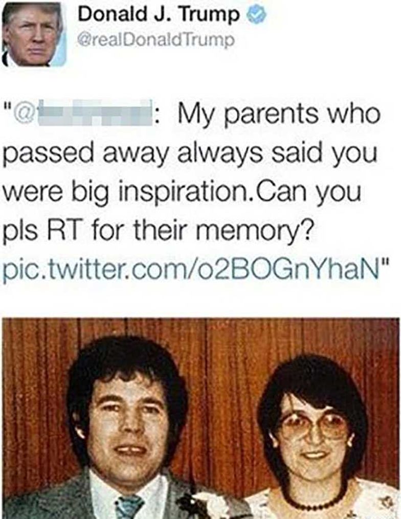 Donald Trump Threatens To Sue Over Fred And Rosemary West Tribute Tweet Popdust