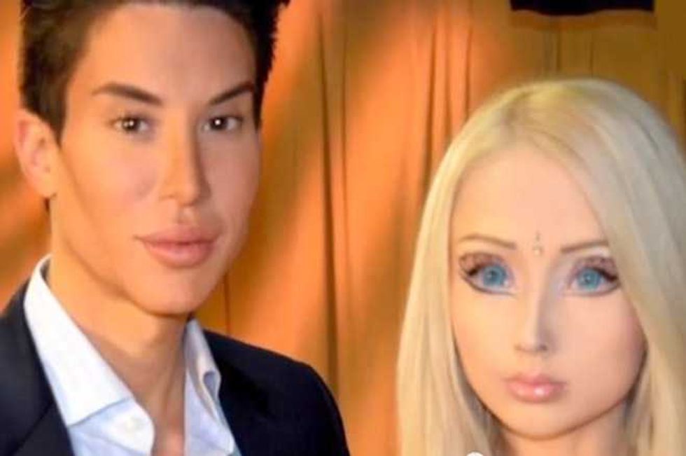 Fake Face Face-Off! Human Ken Justin Jedlica Trash Talks Human Barbie Valeria Lukyanova