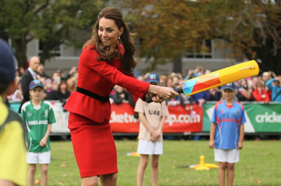 Kate Middleton Plays Cricket In High Heels