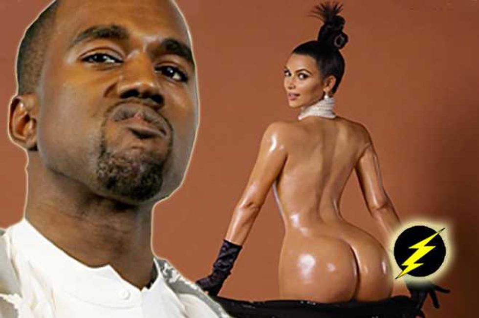 Kanye West Responds To Kim Kardashian's Humungous Butt Naked Paper Mag Cover