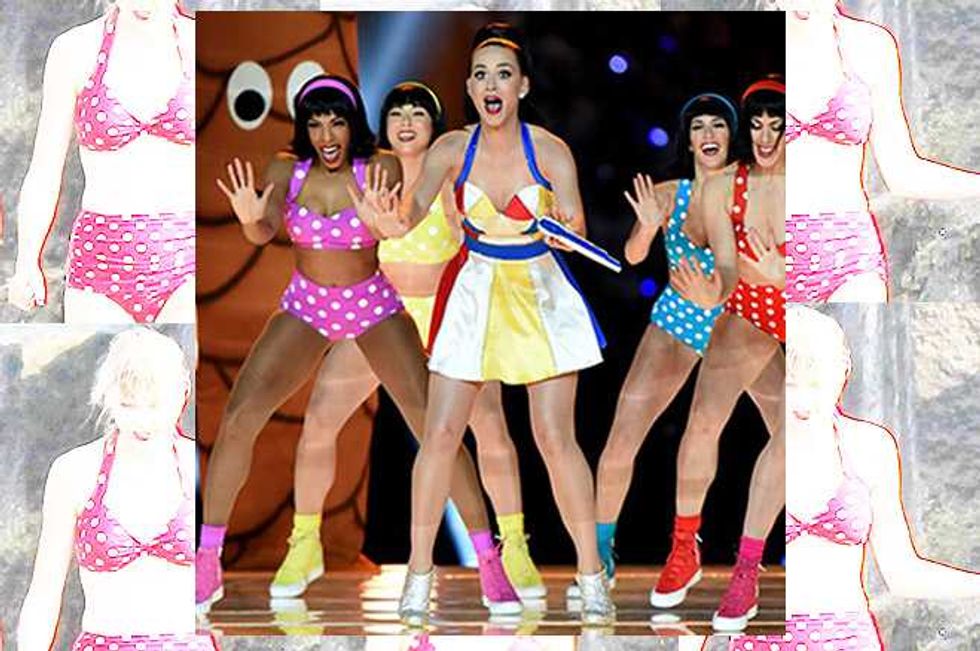 Katy Perry Mocks Taylor Swift with Polka Dot Bikinis In Super Bowl Show