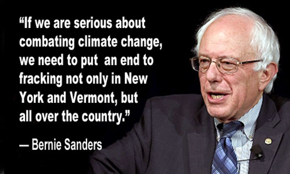 Bernie Sanders Calls for Nationwide Ban on Fracking