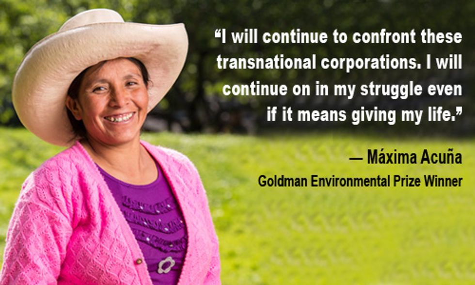 Goldman Prize for a Gold Mining Opponent