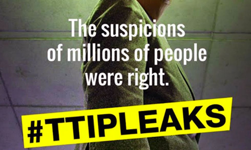 Leaked Documents Confirm TTIP 'Amounts to a Huge Transfer of Power from People to Big Business'