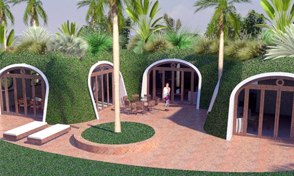 This Green-Roofed Hobbit Home Can Be Built in Just 3 Days