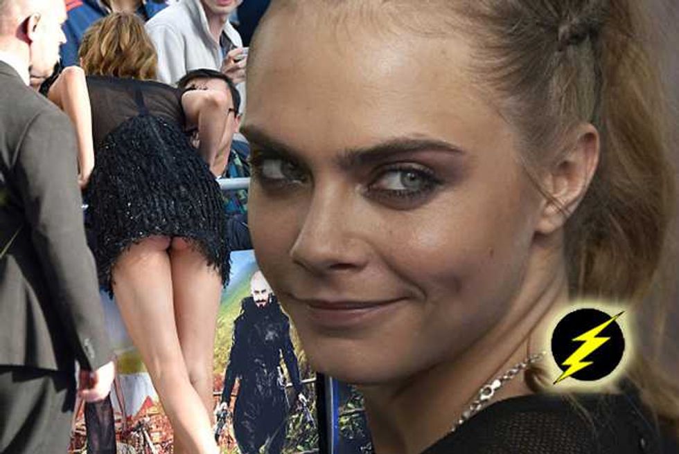 Cara Delevingne Suffers Butt Flashing Wardrobe Malfunction, Still looks Flawless