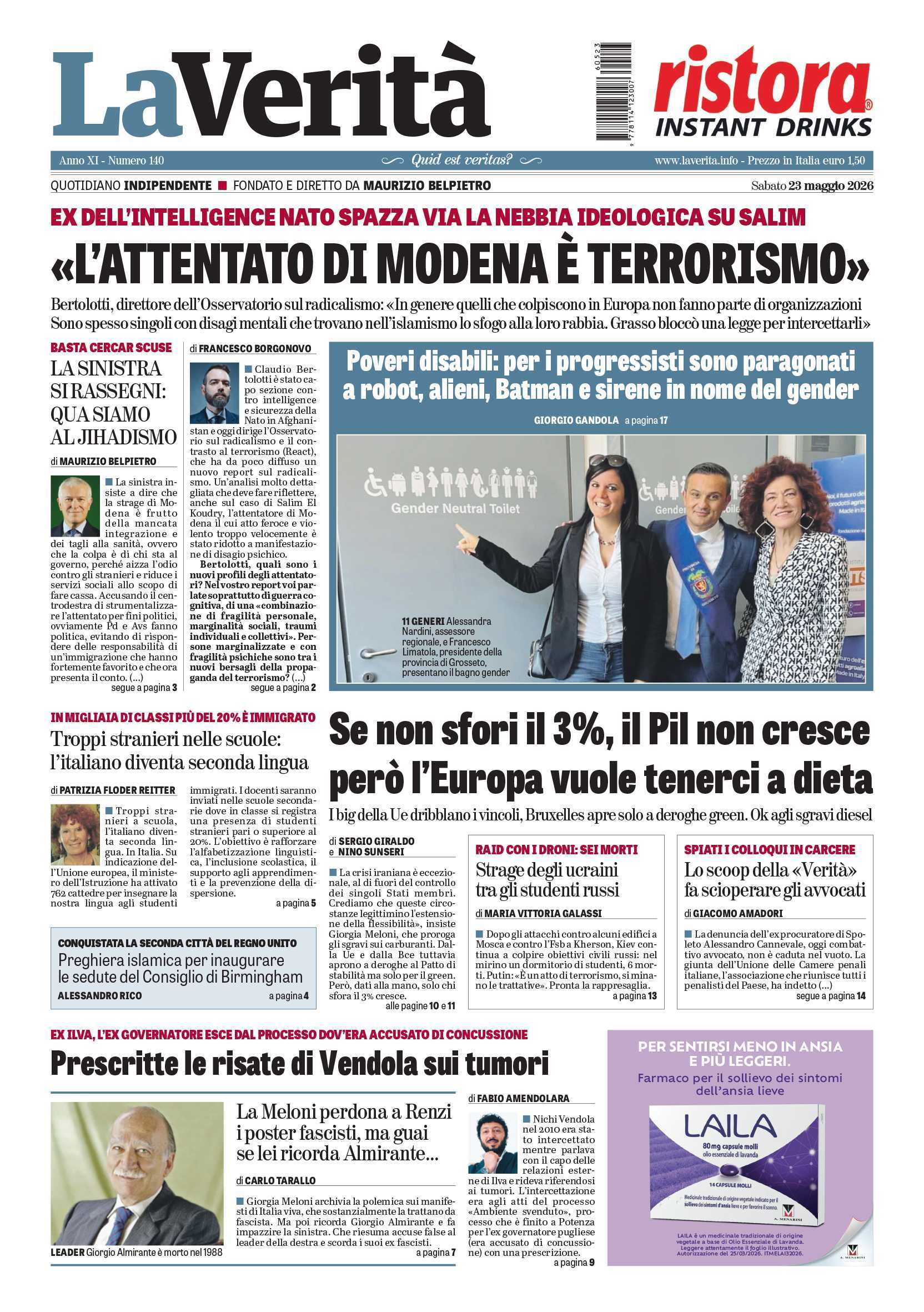 Oggi in edicola