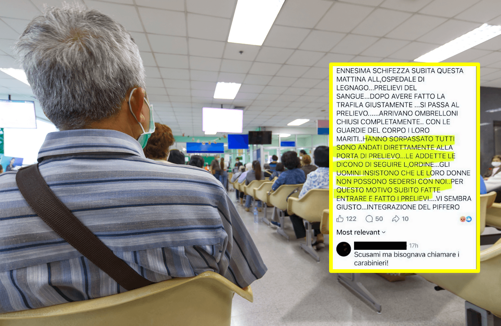 «All’ospedale prima le islamiche che non si integrano in sala d’attesa»