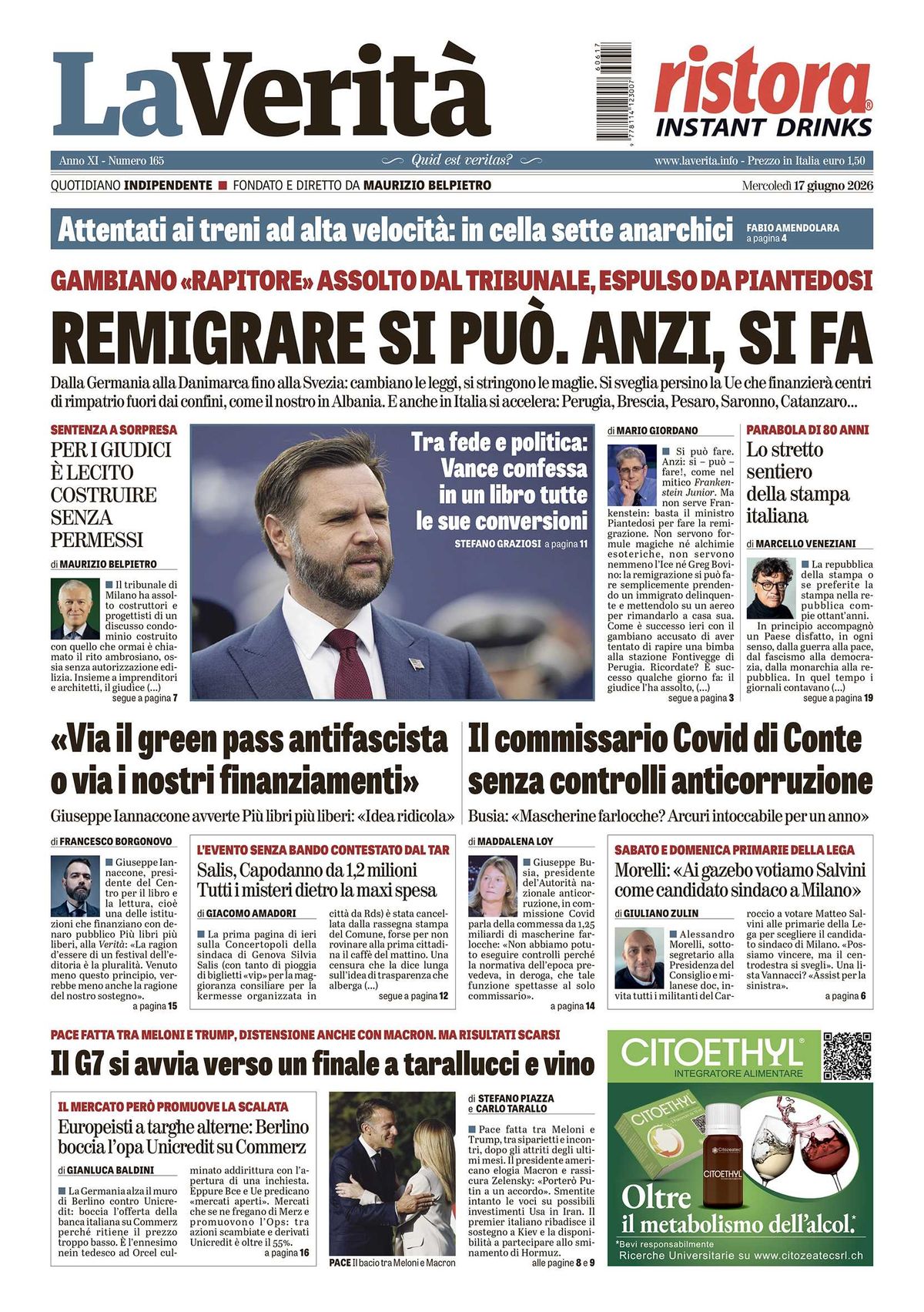 Oggi in edicola