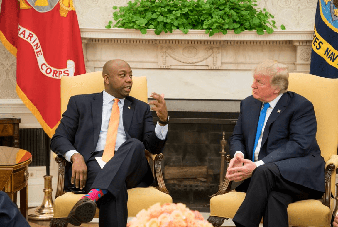 Tim Scott and Donald Trump