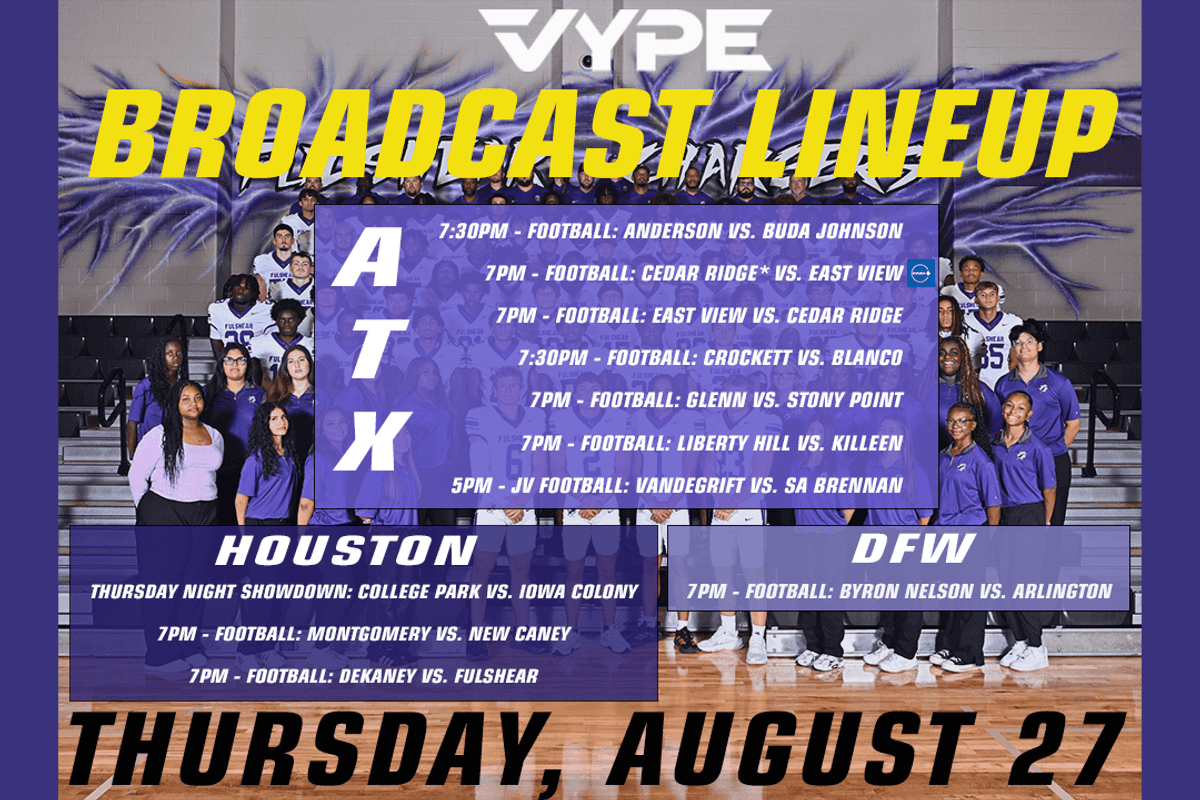 VYPE Live Lineup - Thursday 8/27/26