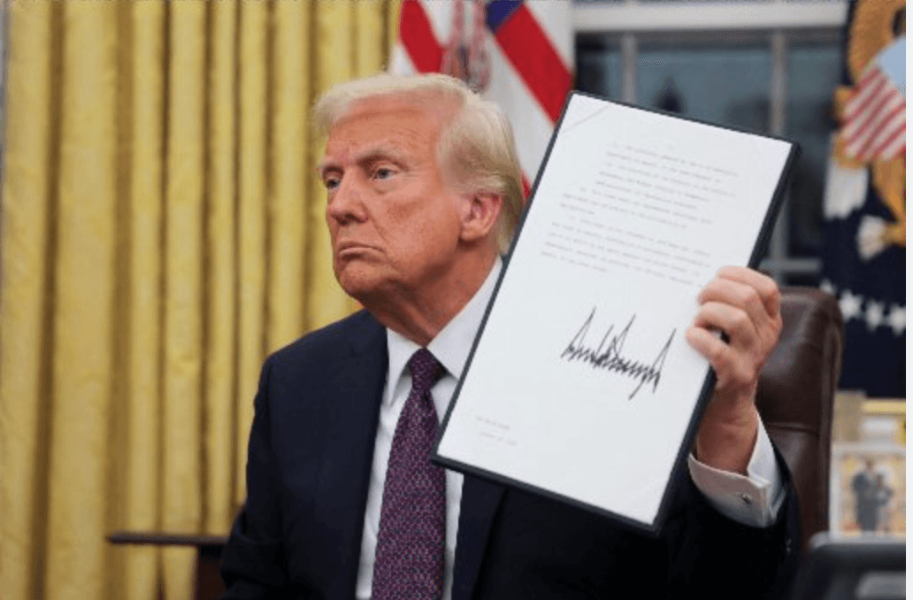 Trump with executive order