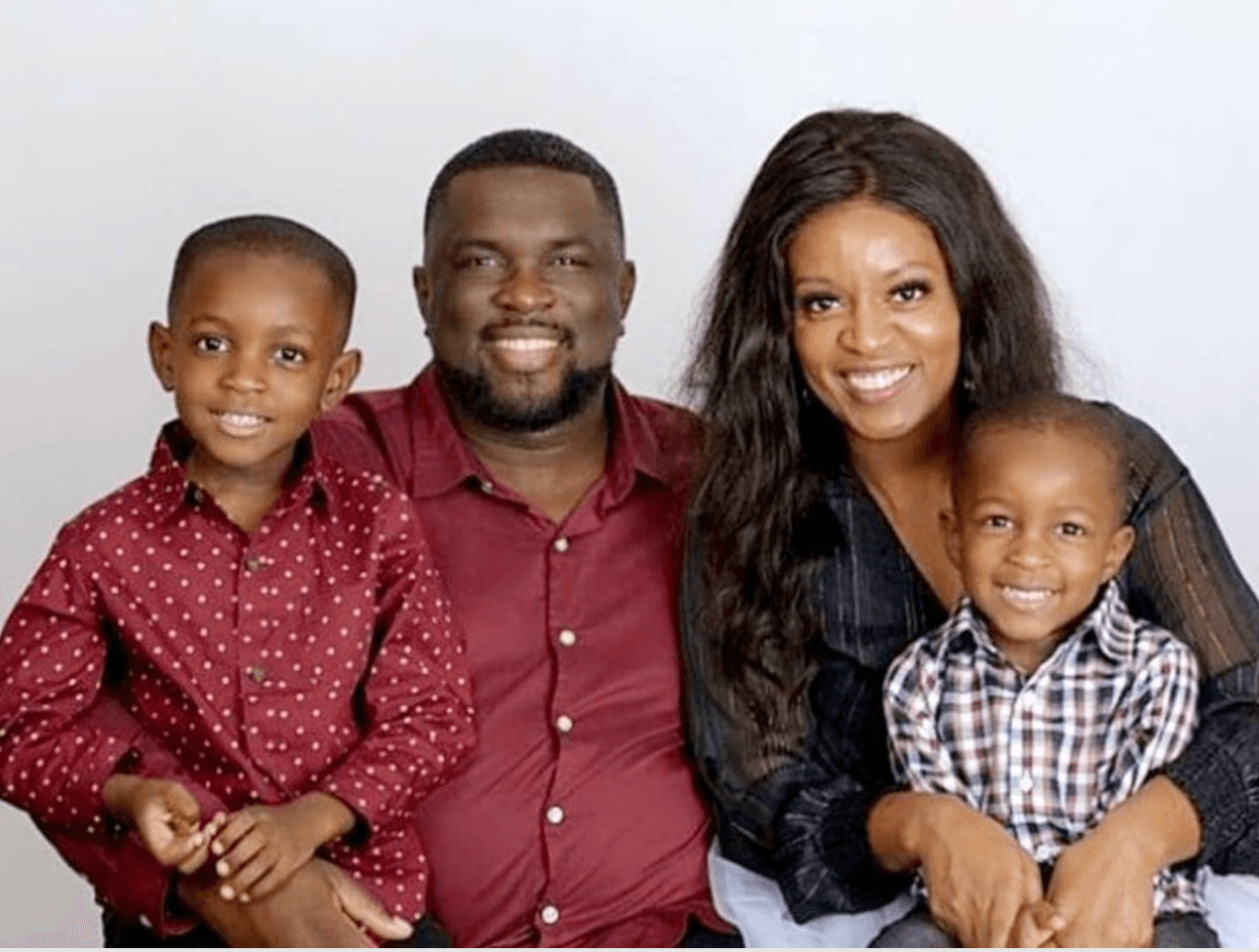 Hope Negumezi with late wife Porsha and their sons