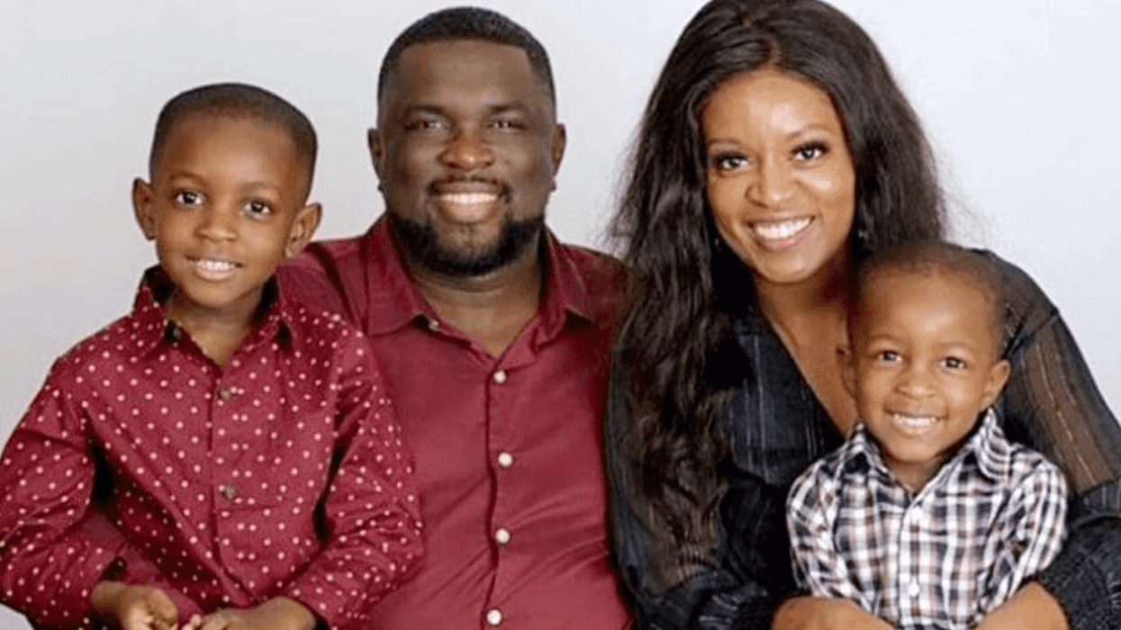 Hope Negumezi with late wife Porsha and their sons