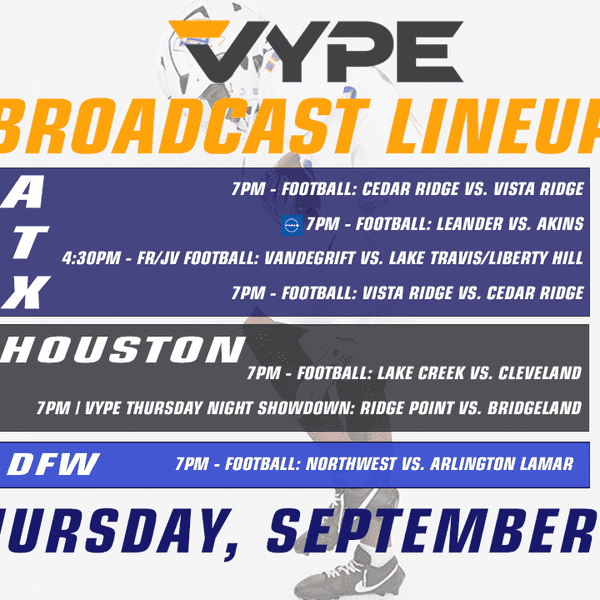 VYPE Live Lineup - Thursday 9/10/26