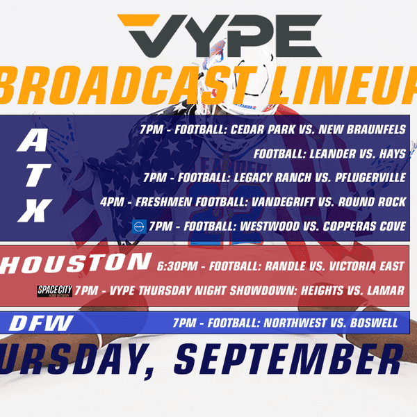 VYPE Live Lineup - Thursday 9/17/26