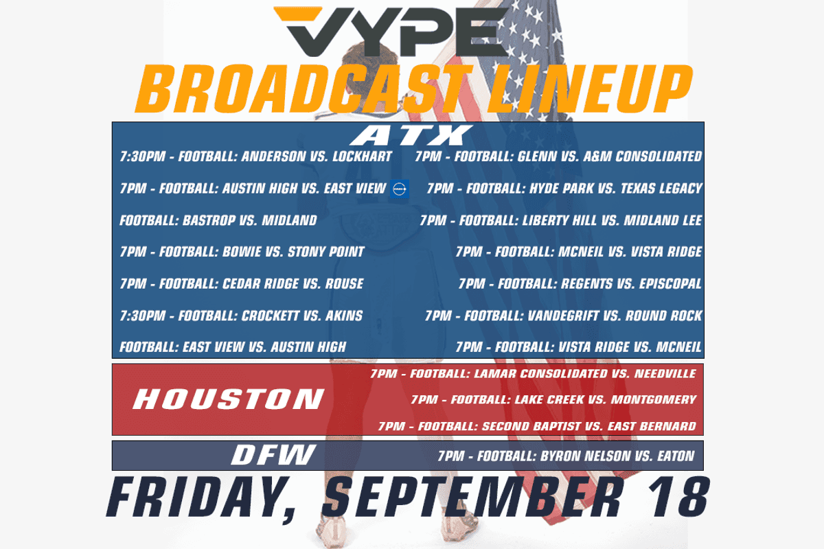 VYPE Live Lineup - Friday 9/18/26