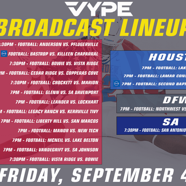 VYPE Live Lineup - Friday 9/4/26