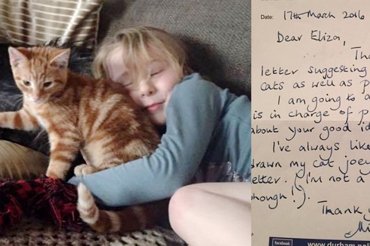 5-year-old Girl Suggests to Police to Recruit Cats, They Write Back