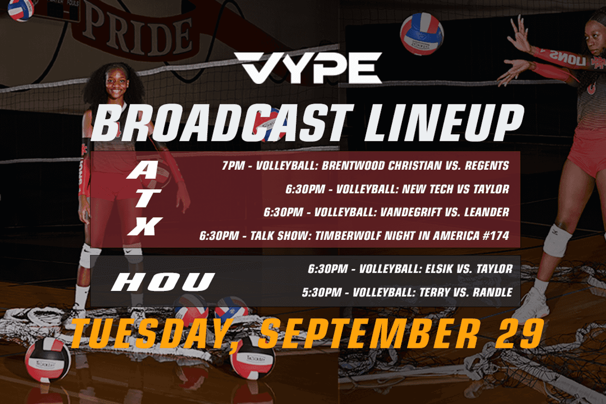 VYPE Live Lineup - Tuesday 9/29/26