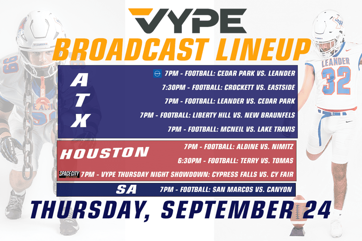 VYPE Live Lineup - Thursday 9/24/26