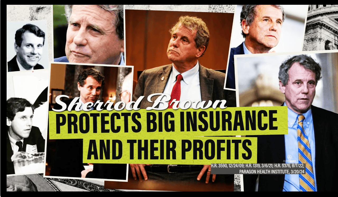 sherrod brown insurance ad