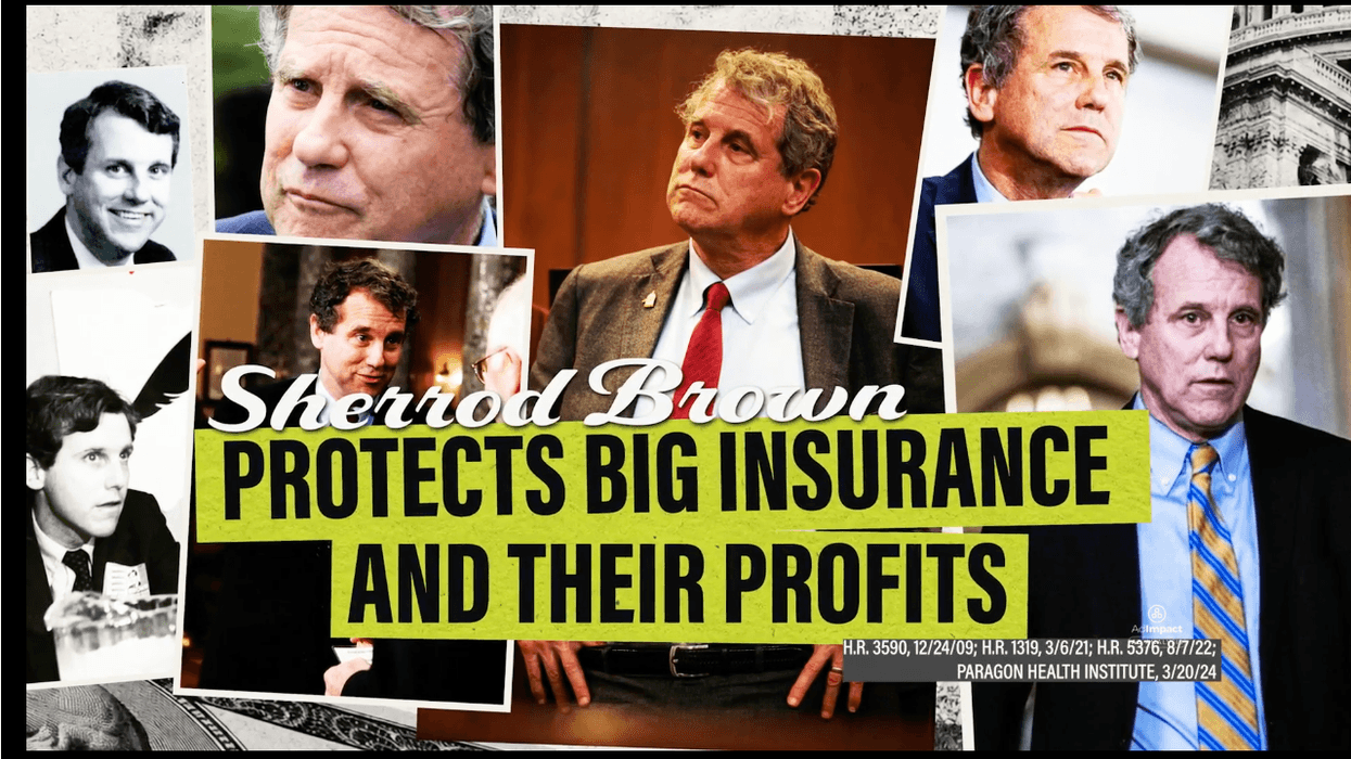sherrod brown insurance ad