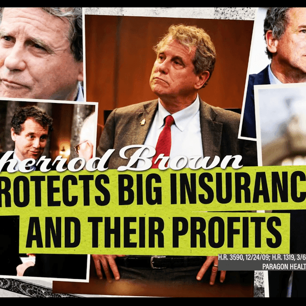 sherrod brown insurance ad