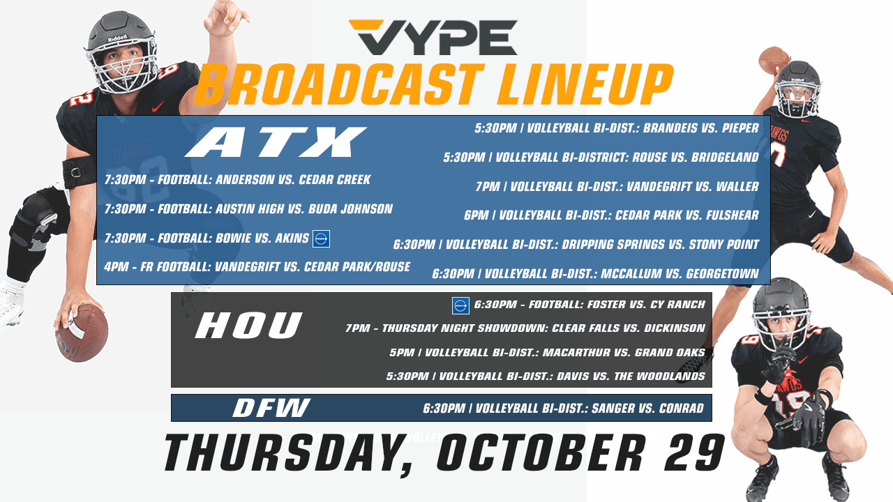 VYPE Live Lineup - Thursday 10/29/26