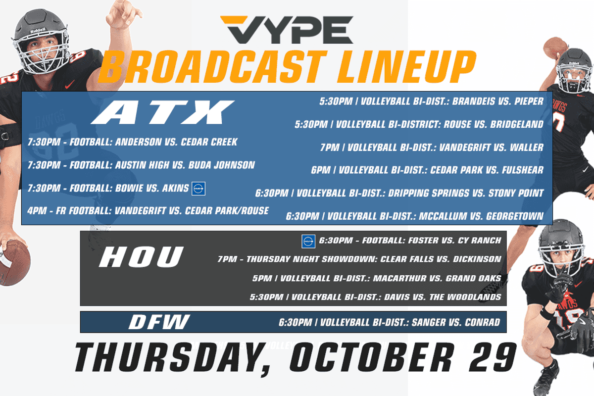 VYPE Live Lineup - Thursday 10/29/26