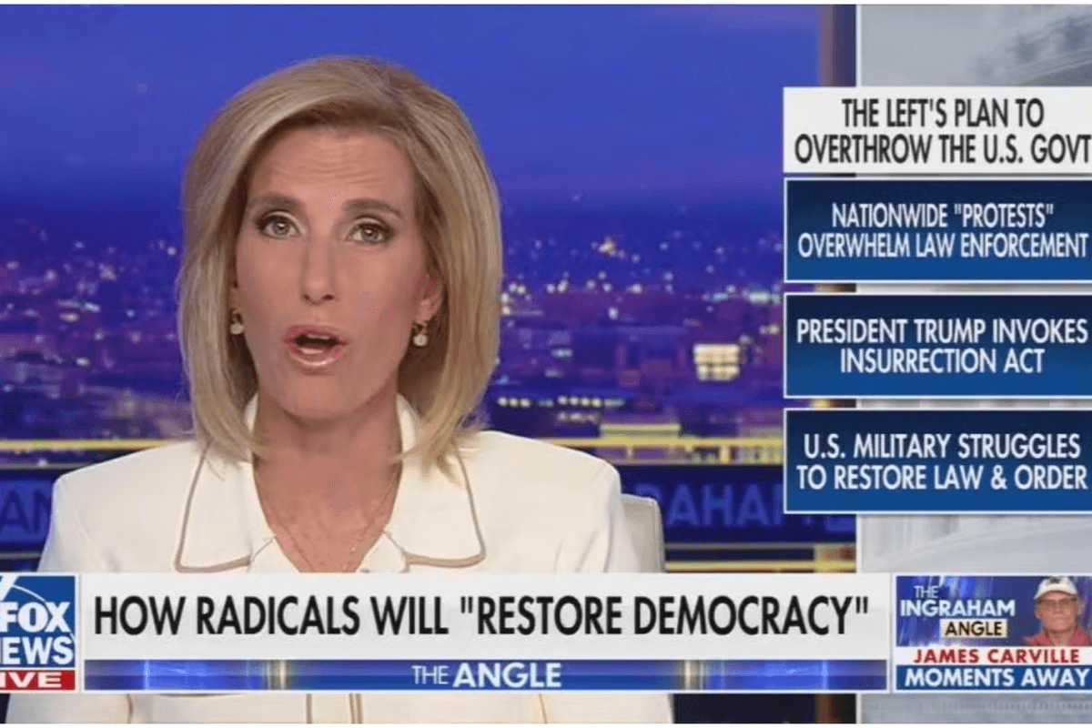 Wut? Frothing Ingraham Warns Of 'Leftist Plot' To 'Overthrow The Government'
