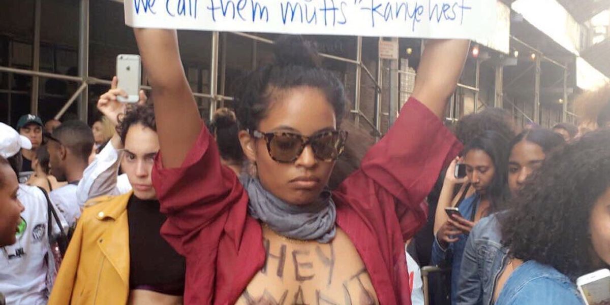 Updated: The Topless Yeezy Protestor Who Crashed Kanye's "Multiracial Women Only" Casting Call Pens An Essay