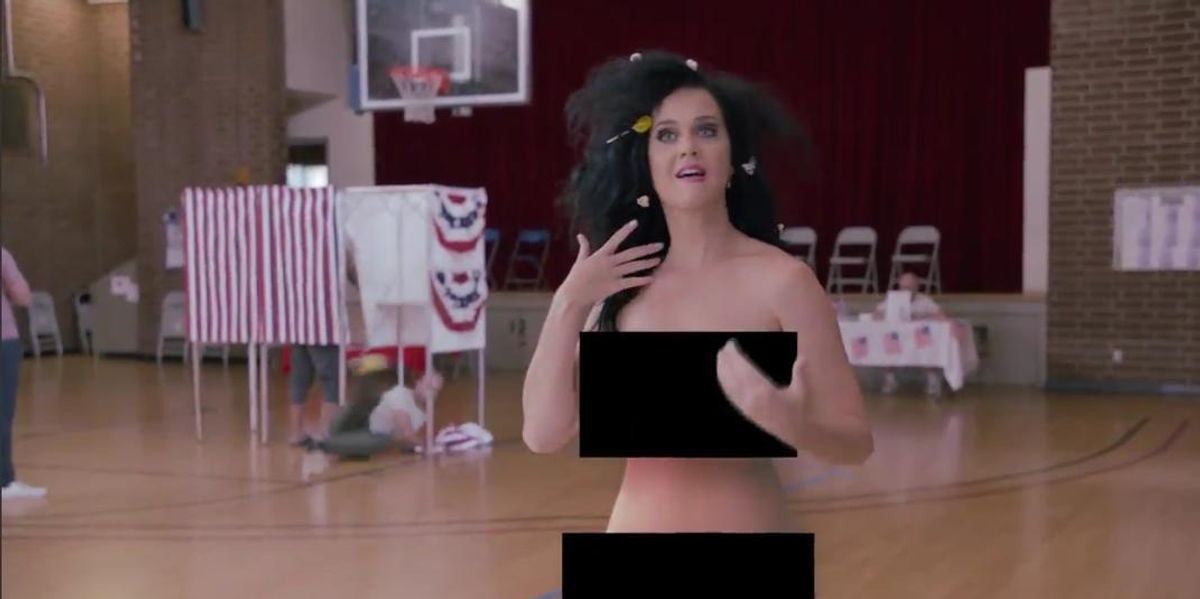 StarrLab: Katy Perry strips NAKED at a polling station but 
