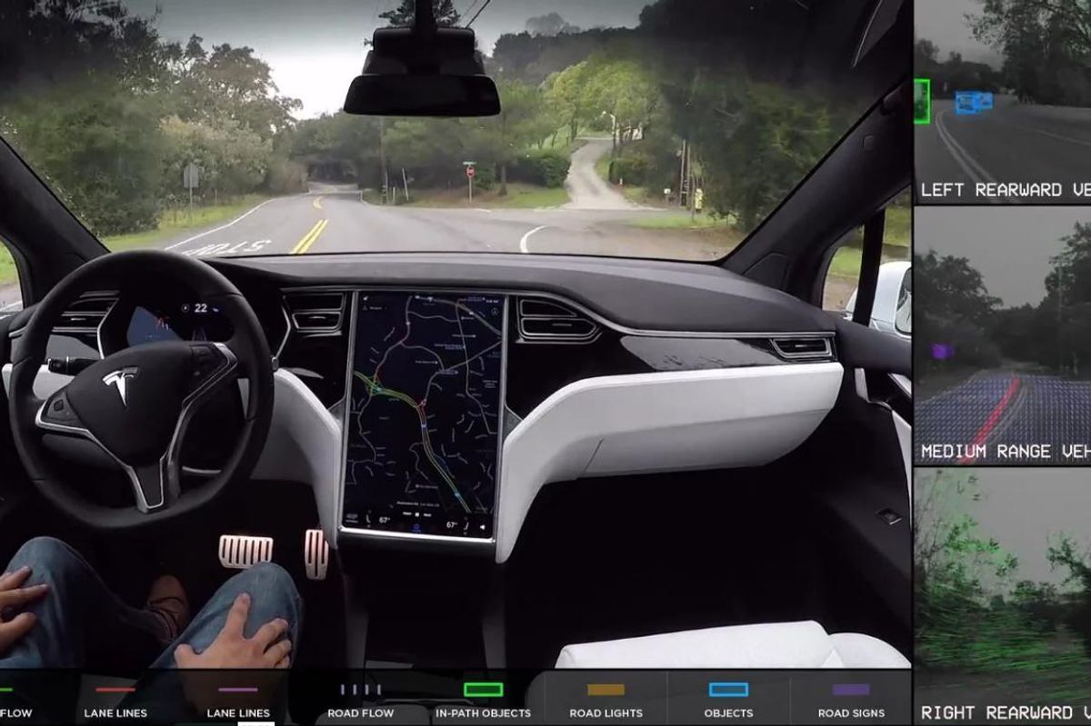 Here's What Tesla Sees When It's On The Road