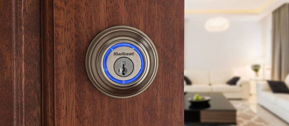 Kevo Smart Lock on a door.