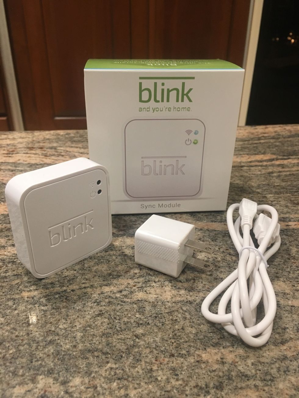 Picture of Blink Home Security on a countertop