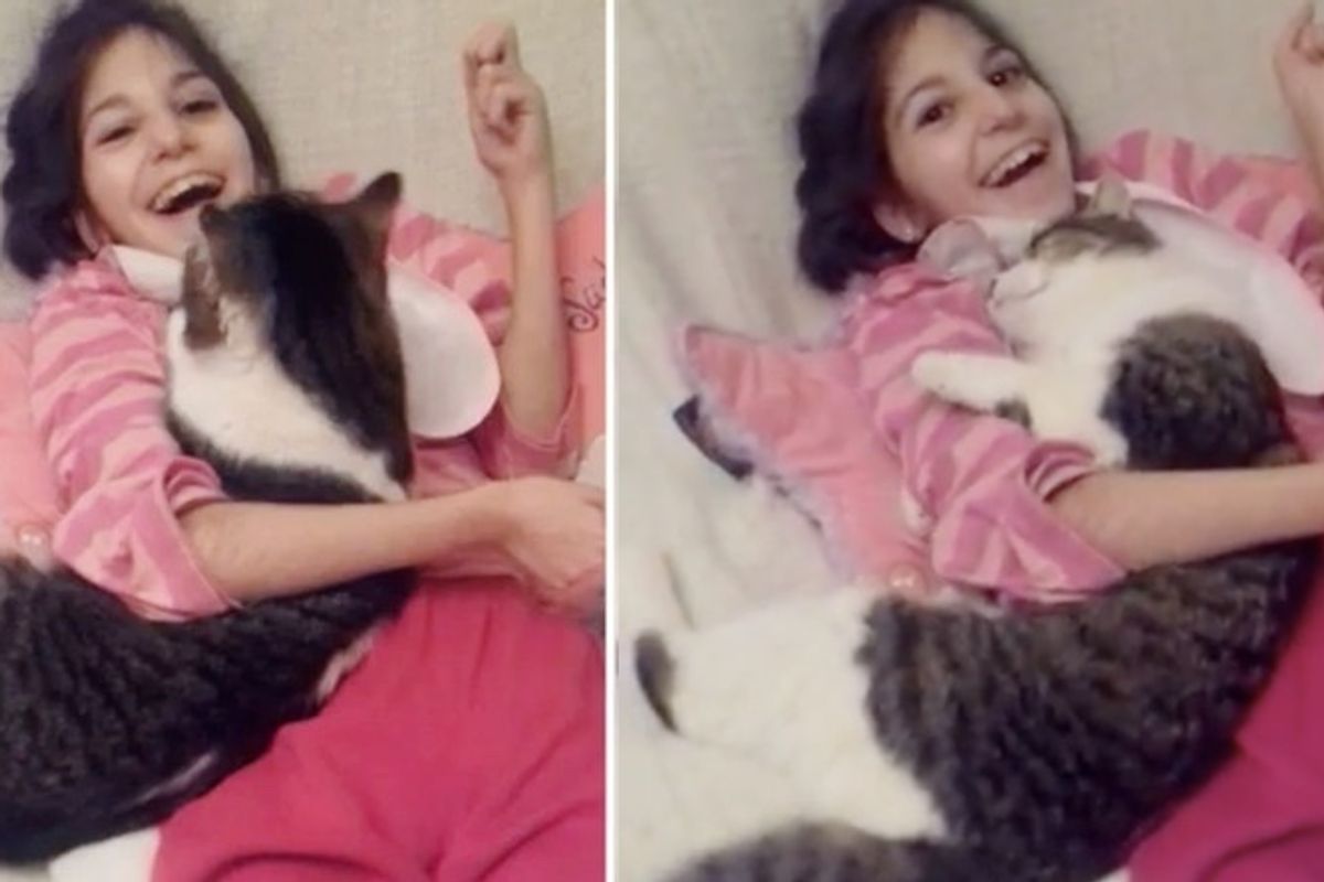 The Joy When Girl with Special Needs Cuddles Shelter Cat No One Else Wanted
