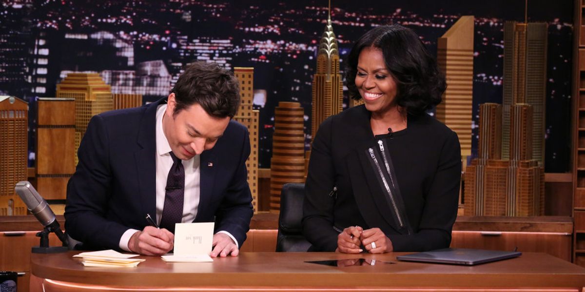 Watch Michelle Obama's Final Television Appearance As FLOTUS On 'Late Night'; Weep