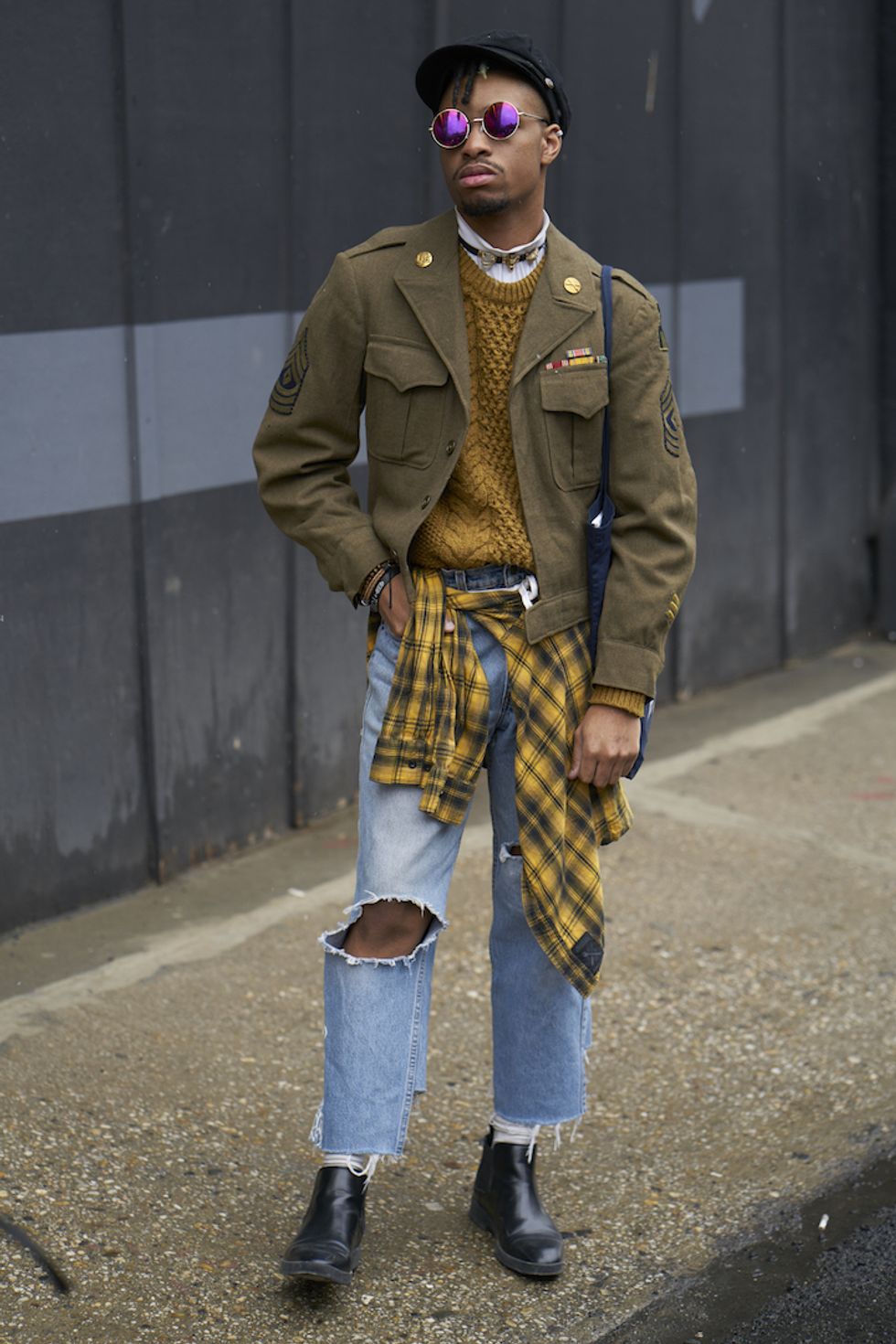The John Hughes looks continue with this modern day Duckie scenario