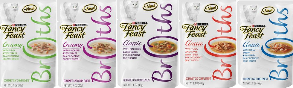 My cat is obsessed with Fancy Feast Broths