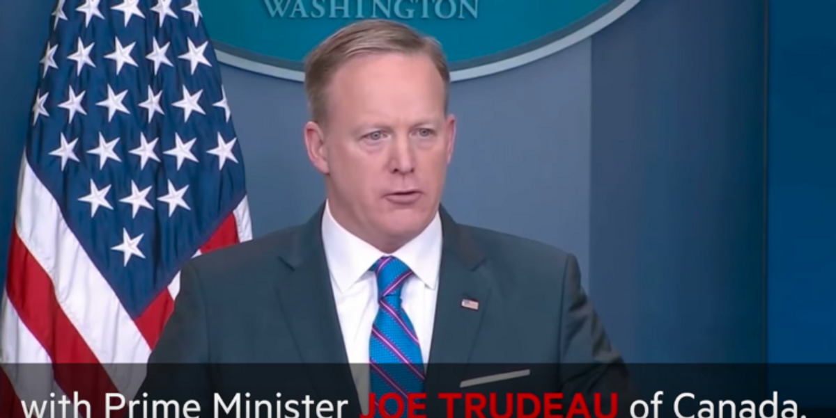 Sean Spicer Misnamed Justin Trudeau, Naturally Twitter Lost it