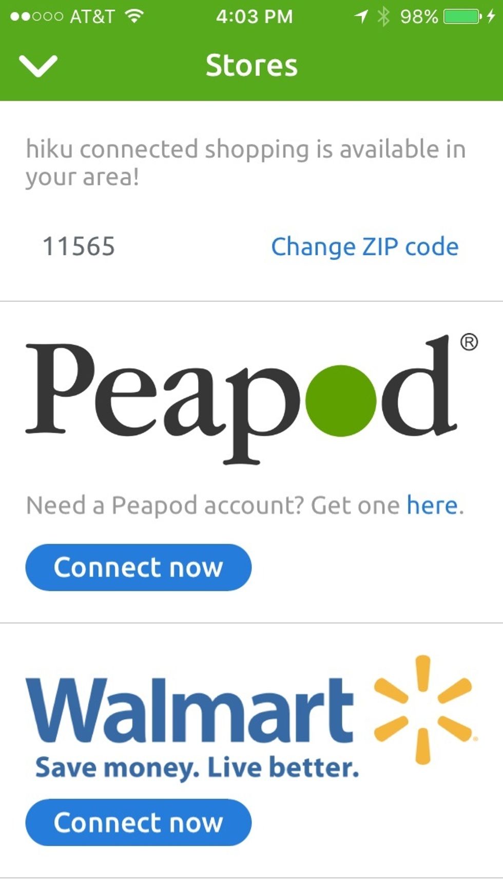 Hiku partner page in app.