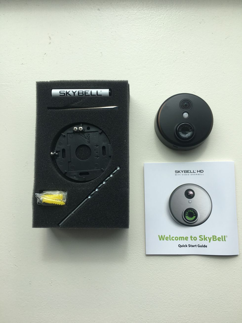 Photo of contents from inside Skybell box