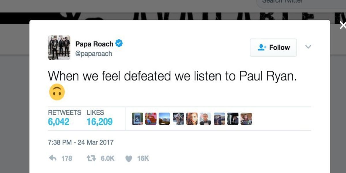 Papa Roach Responds to Paul Ryan Listening to "Last Resort" as He Left Trumpcare Vote