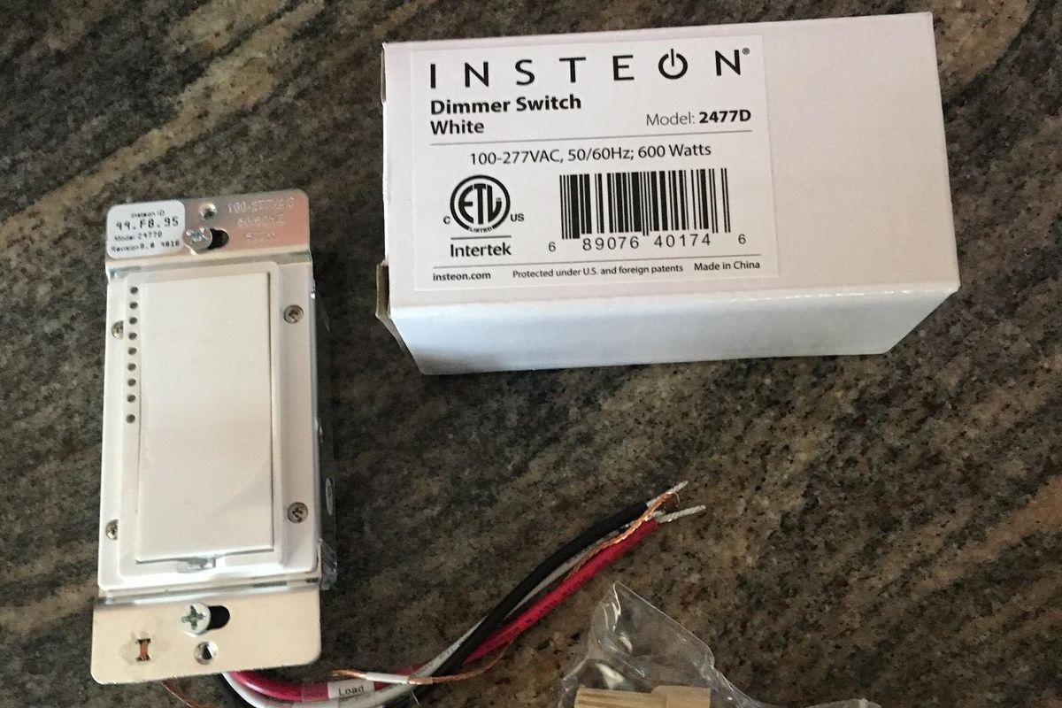 A Photo of Insteon Dimmer Switch on a countertop