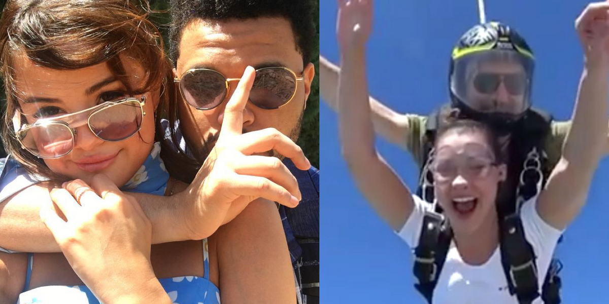 While Selena and The Weeknd Get Cozy at Coachella, Bella Hadid Turns to Extreme Sports